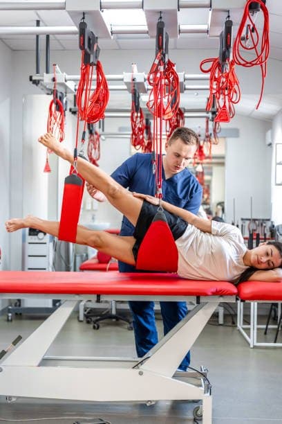 Sling suspension therapy session